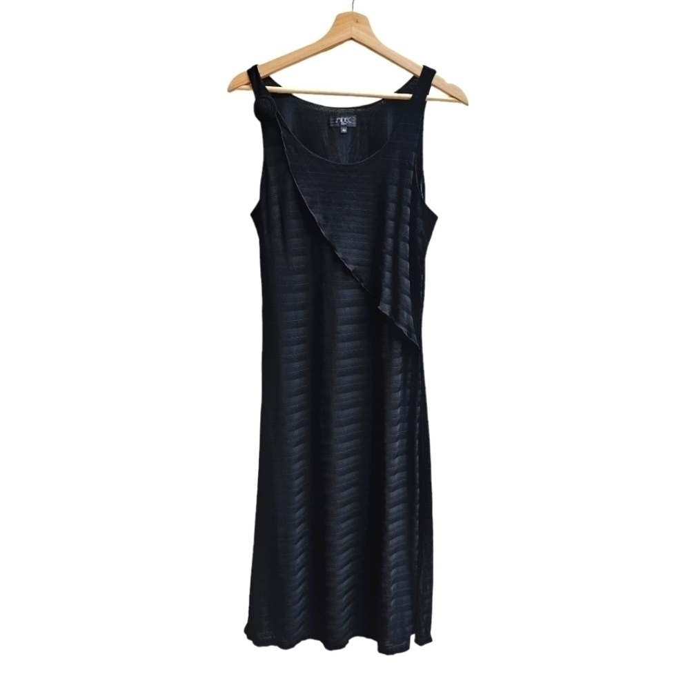 Midec Paris Little Black Dress with 3D Floral Detial on Shoulder, Size Small
